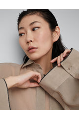 Women's Light Beige Oversized Shirt