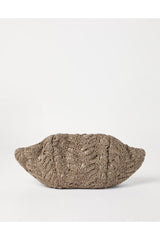 Women's Taupe Leather Woven Bag
