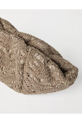 Women's Taupe Leather Woven Bag