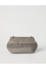 Women's Beige Netted Clutch Bag