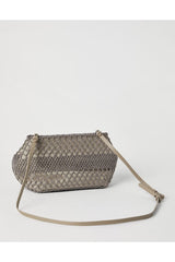 Women's Beige Netted Clutch Bag