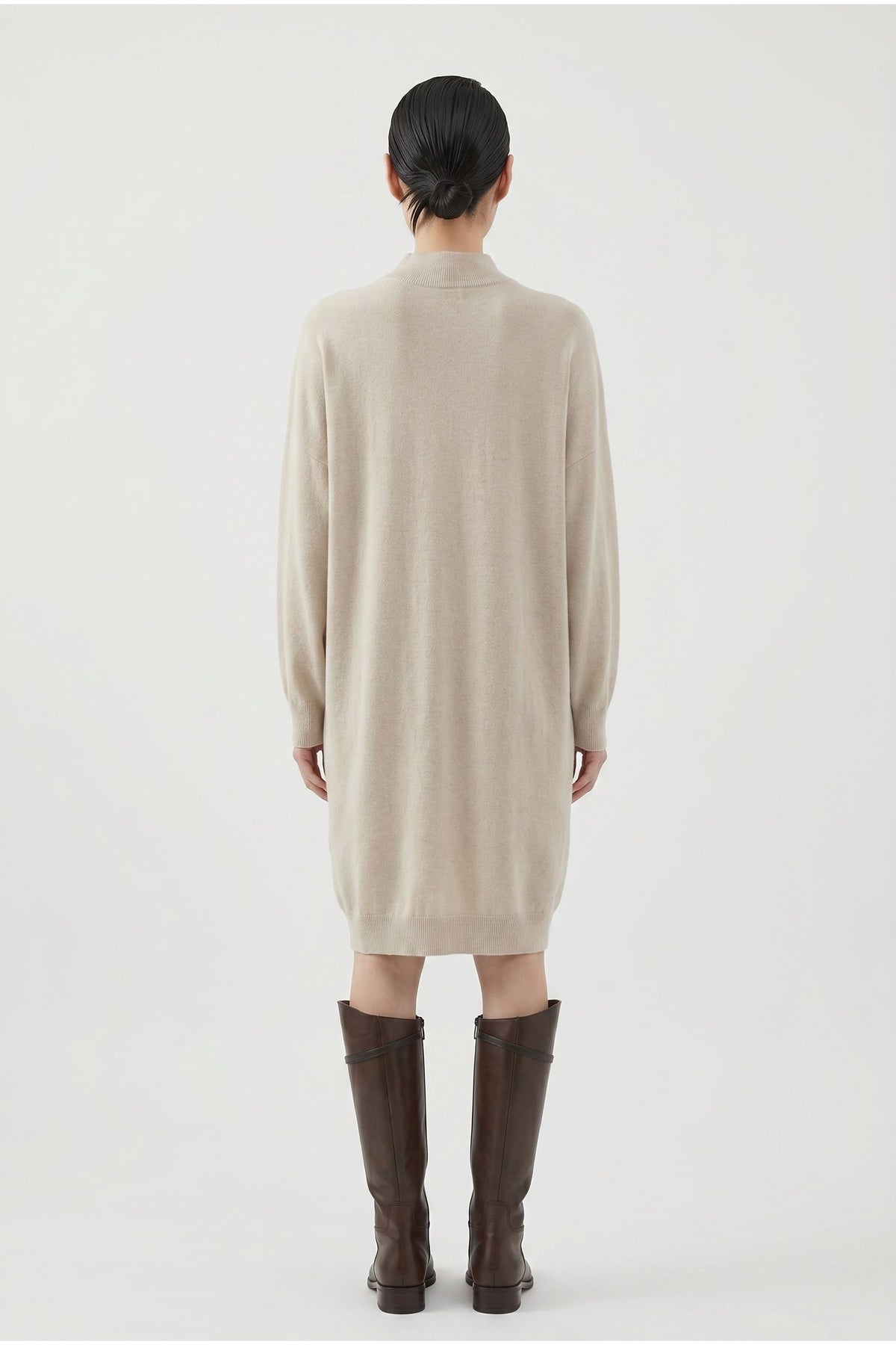 Women's Light Beige Wool Sweater Dress