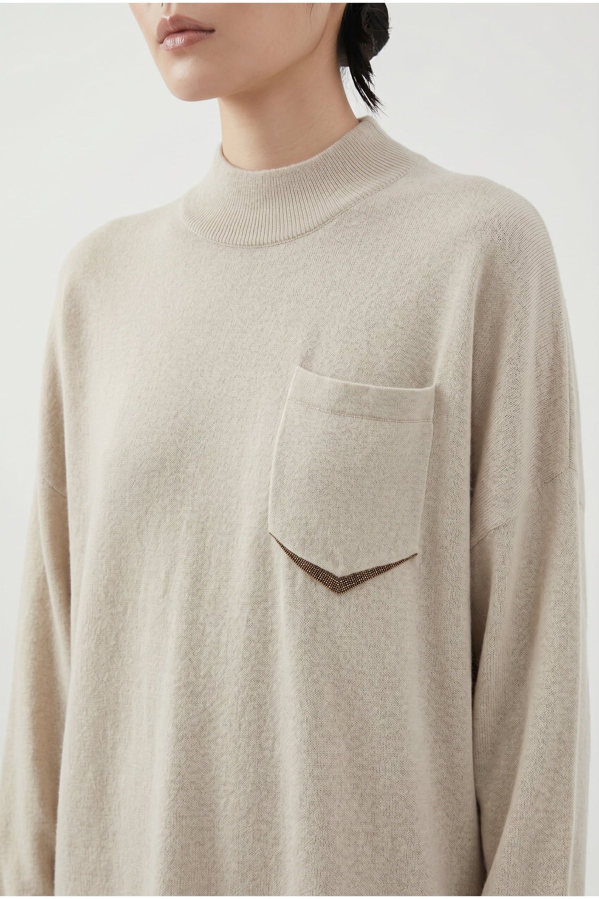 Women's Light Beige Wool Sweater Dress