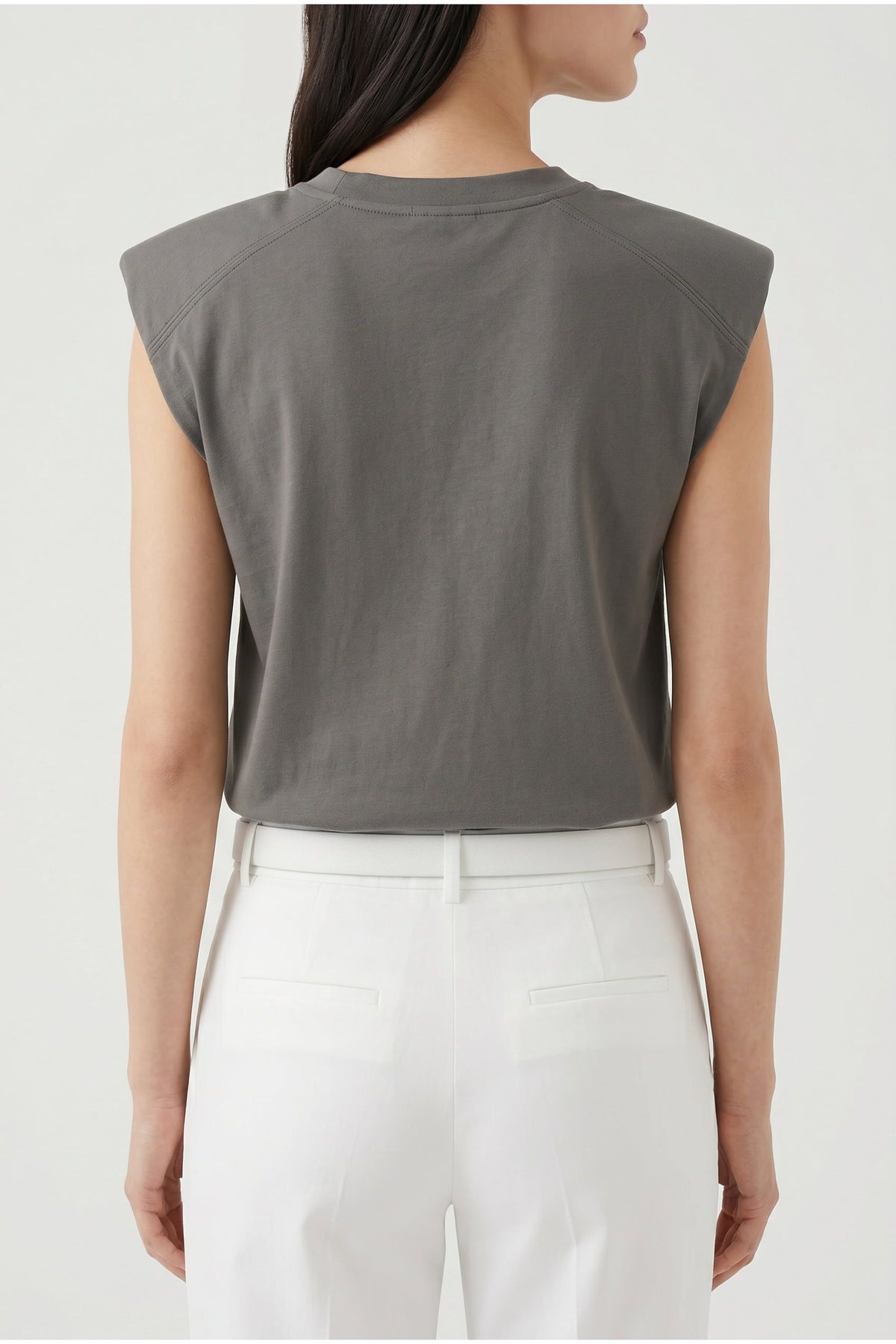 Women's Dark Grey Sleeveless Shirt