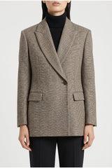 Women's Brown Tailored Herringbone Blazer