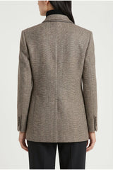 Women's Brown Tailored Herringbone Blazer