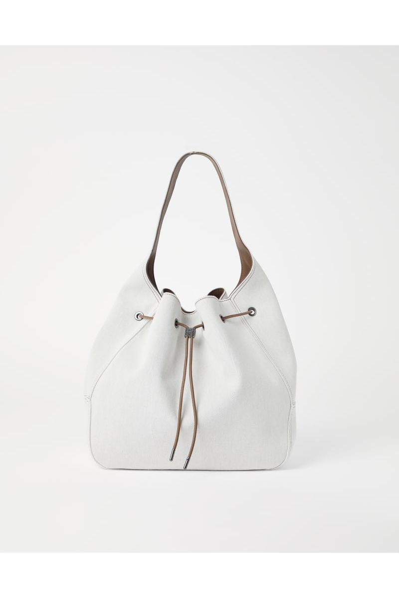 Women's Off White Cotton Linen Bag