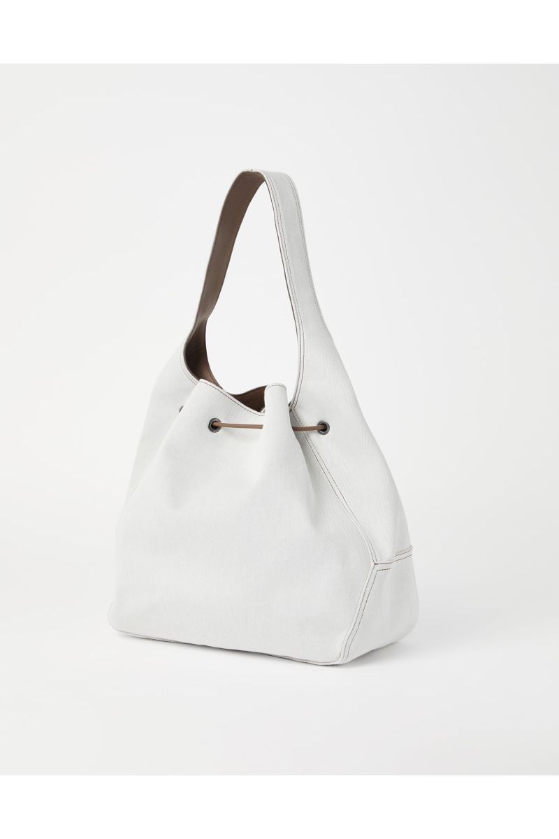 Women's Off White Cotton Linen Bag