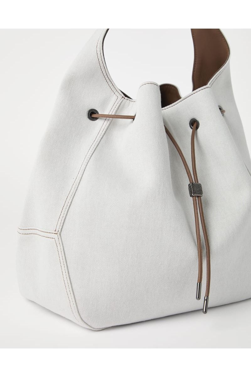 Women's Off White Cotton Linen Bag