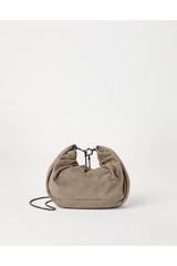 Women's Light Brown Suede Shoulder Bag