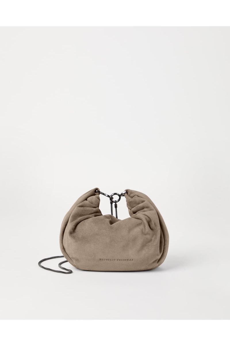 Women's Light Brown Suede Shoulder Bag