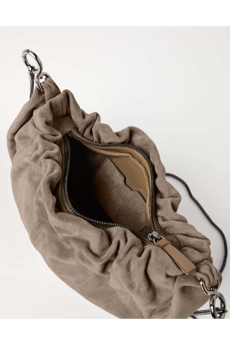 Women's Light Brown Suede Shoulder Bag