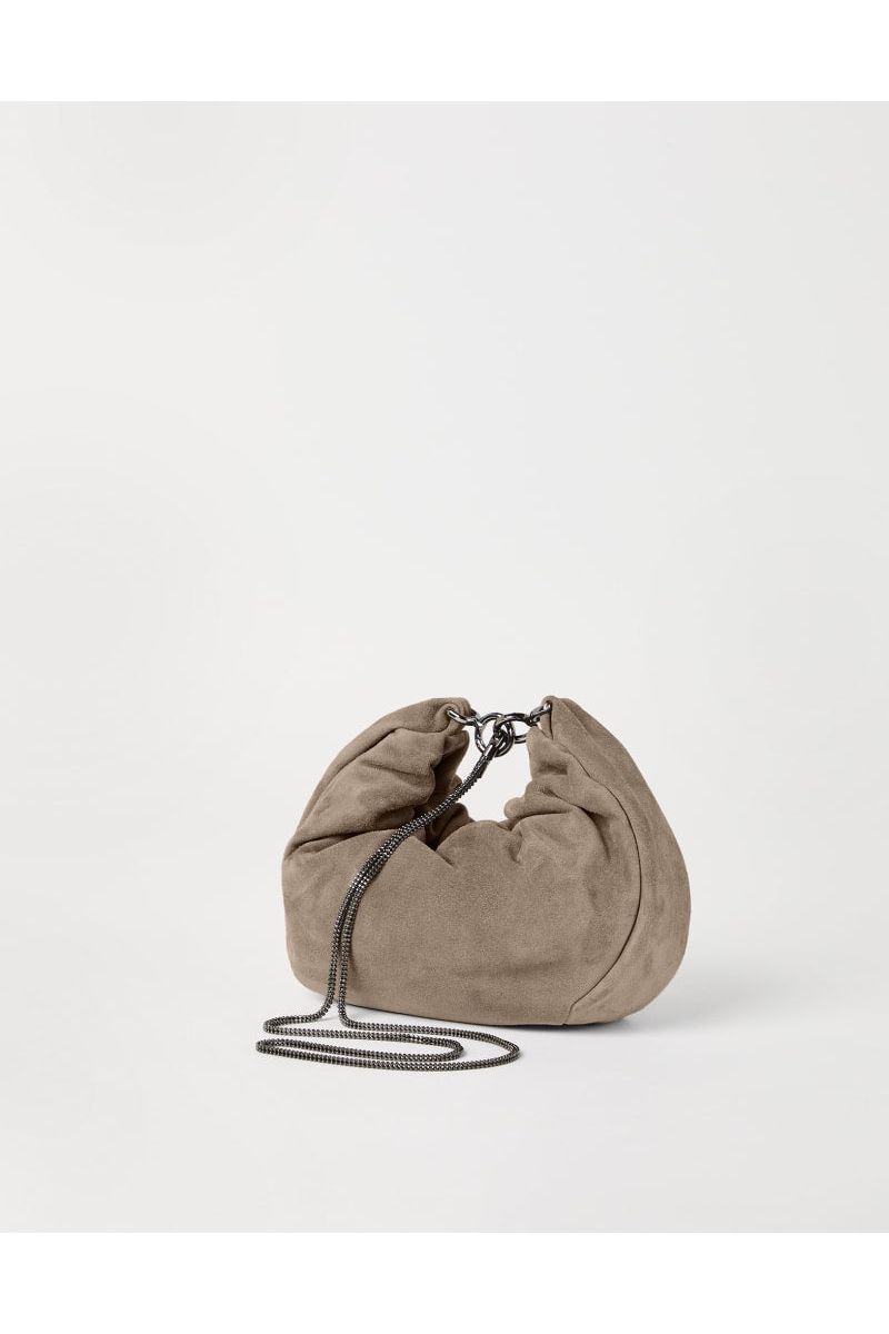 Women's Light Brown Suede Shoulder Bag