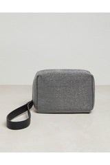 Women's Grey Textured Wristlet Bag