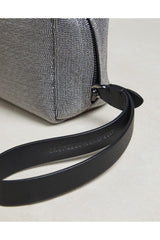 Women's Grey Textured Wristlet Bag