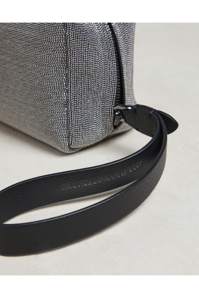 Women's Grey Textured Wristlet Bag