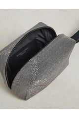 Women's Grey Textured Wristlet Bag