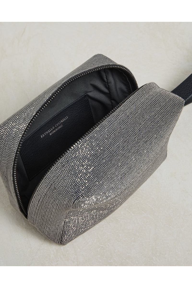 Women's Grey Textured Wristlet Bag