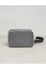 Women's Grey Textured Wristlet Bag