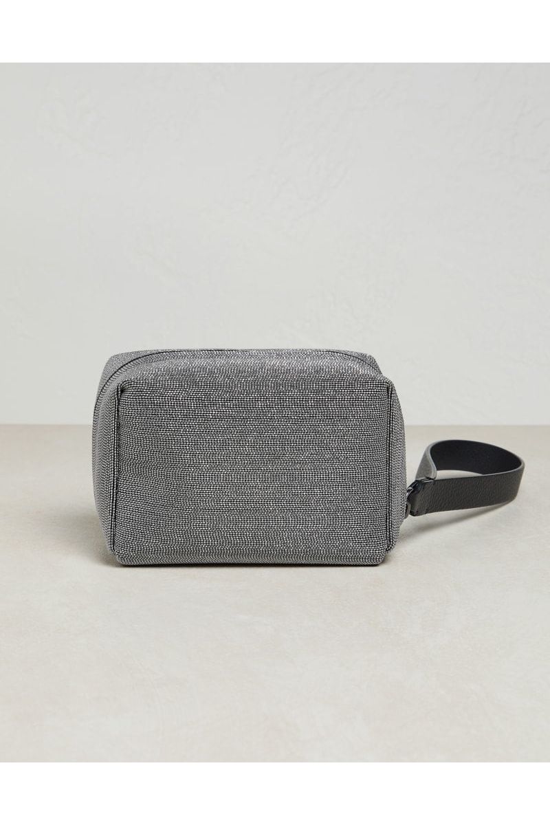 Women's Grey Textured Wristlet Bag