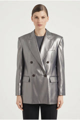 Women's Silver Tailored Double Breasted Blazer