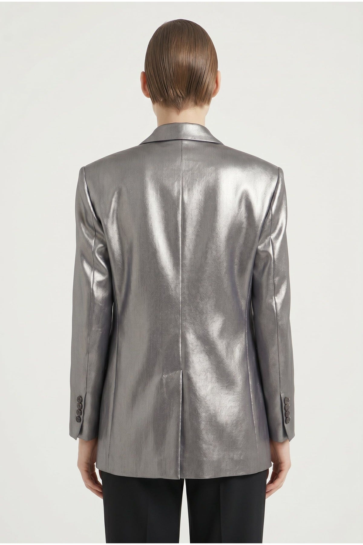 Women's Silver Tailored Double Breasted Blazer