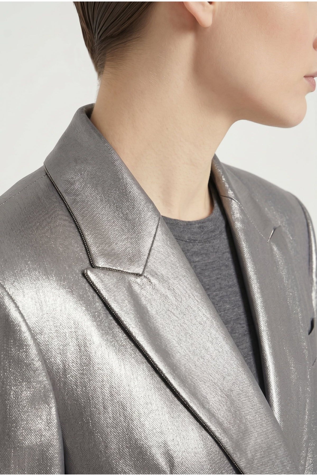 Women's Silver Tailored Double Breasted Blazer