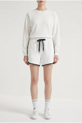 Women's White Cotton Casual Shorts