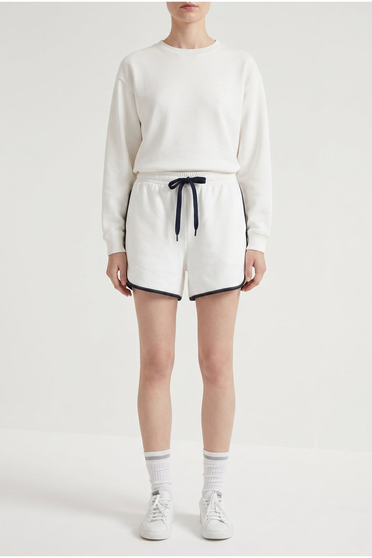 Women's White Cotton Casual Shorts