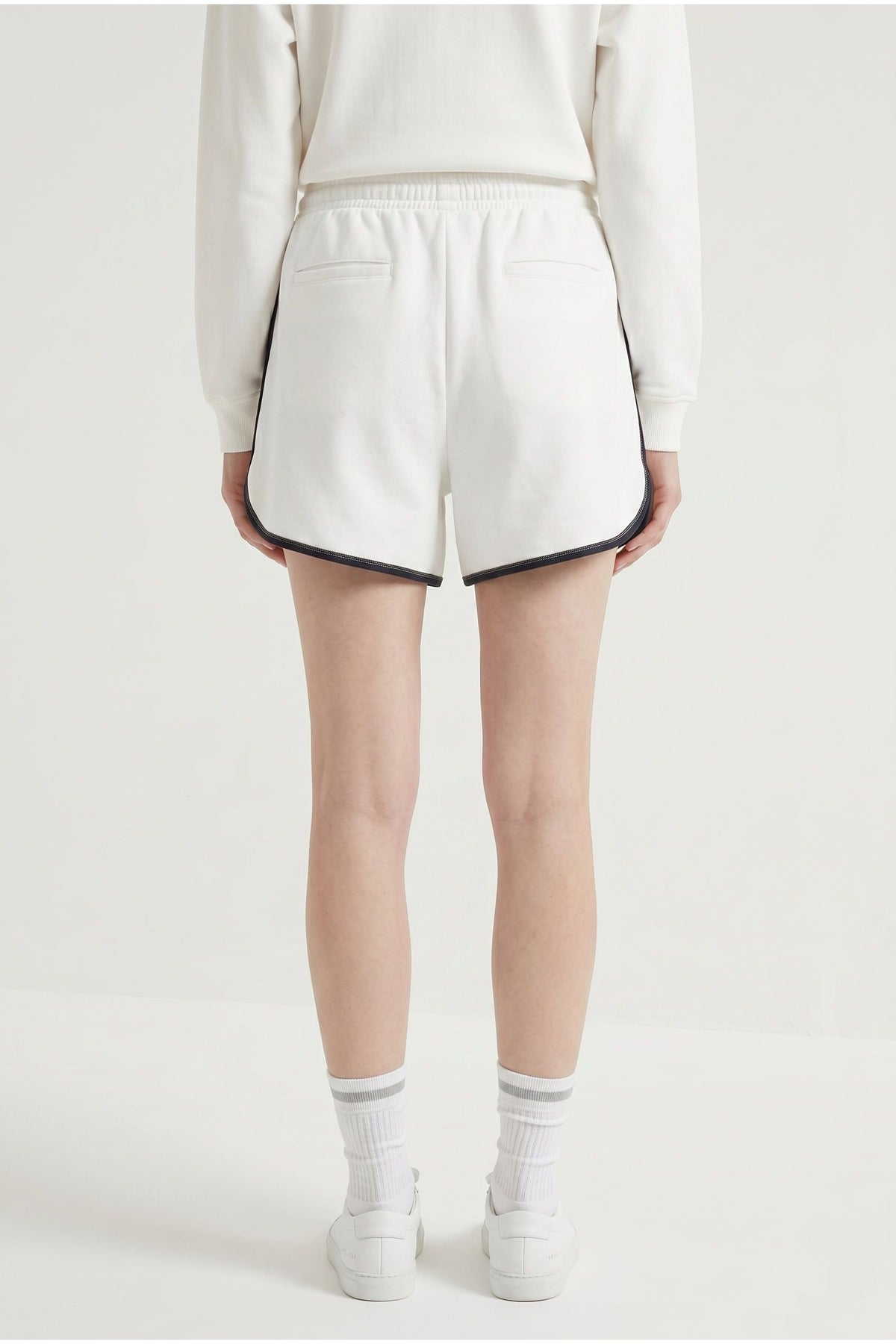 Women's White Cotton Casual Shorts