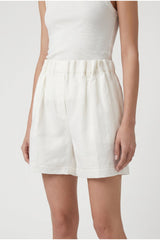 Women's White Relaxed Cotton Shorts