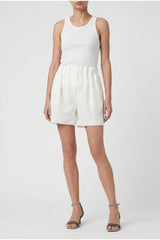 Women's White Relaxed Cotton Shorts