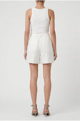 Women's White Relaxed Cotton Shorts
