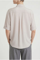 Women's Light Pink Silk Oversized Shirt