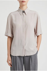 Women's Light Pink Silk Oversized Shirt