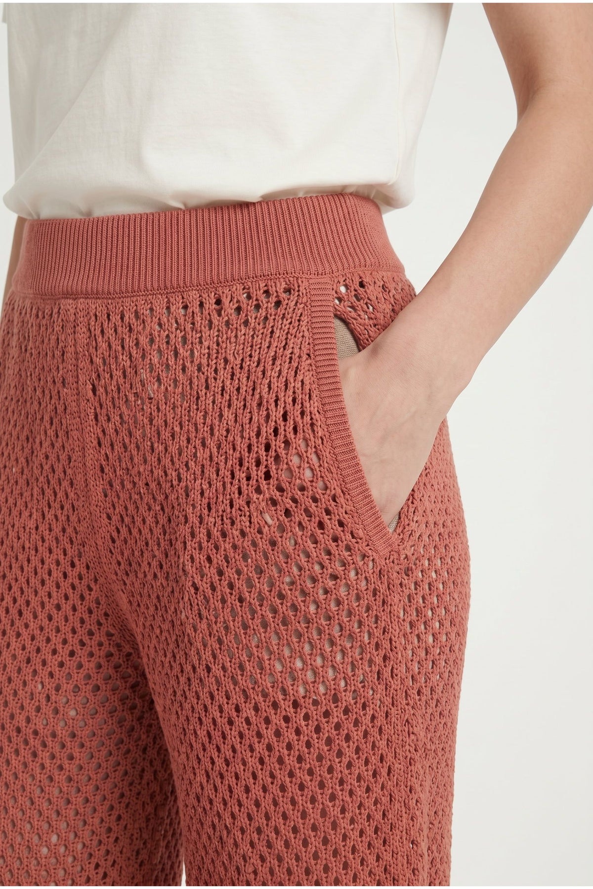 Women's Rust Relaxed Knit Trousers