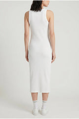 Women's White Ribbed Tank Dress