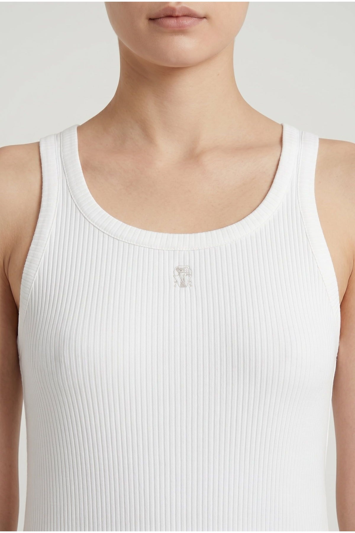 Women's White Ribbed Tank Dress