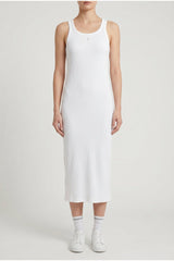 Women's White Ribbed Tank Dress