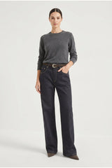 Women's Dark Blue Wide Trousers