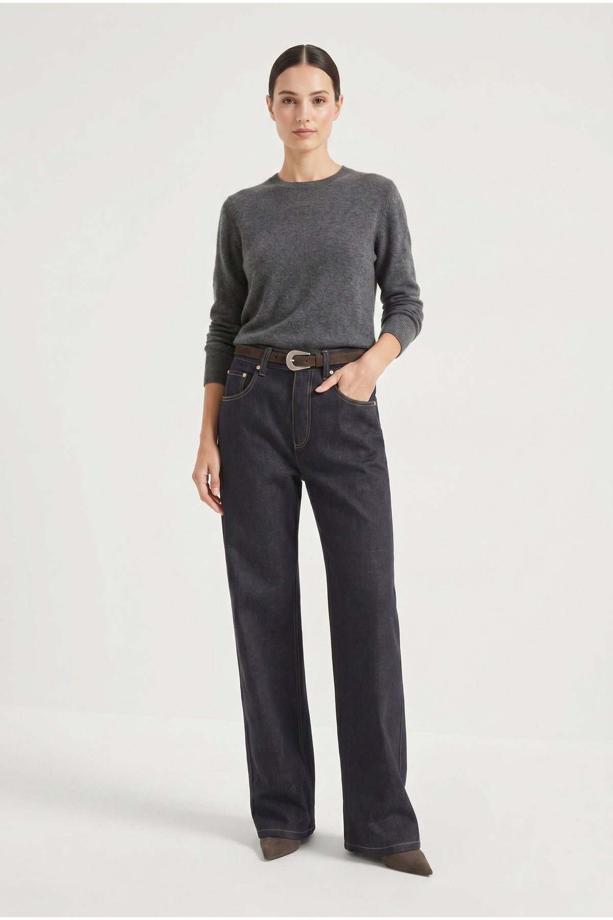 Women's Dark Blue Wide Trousers