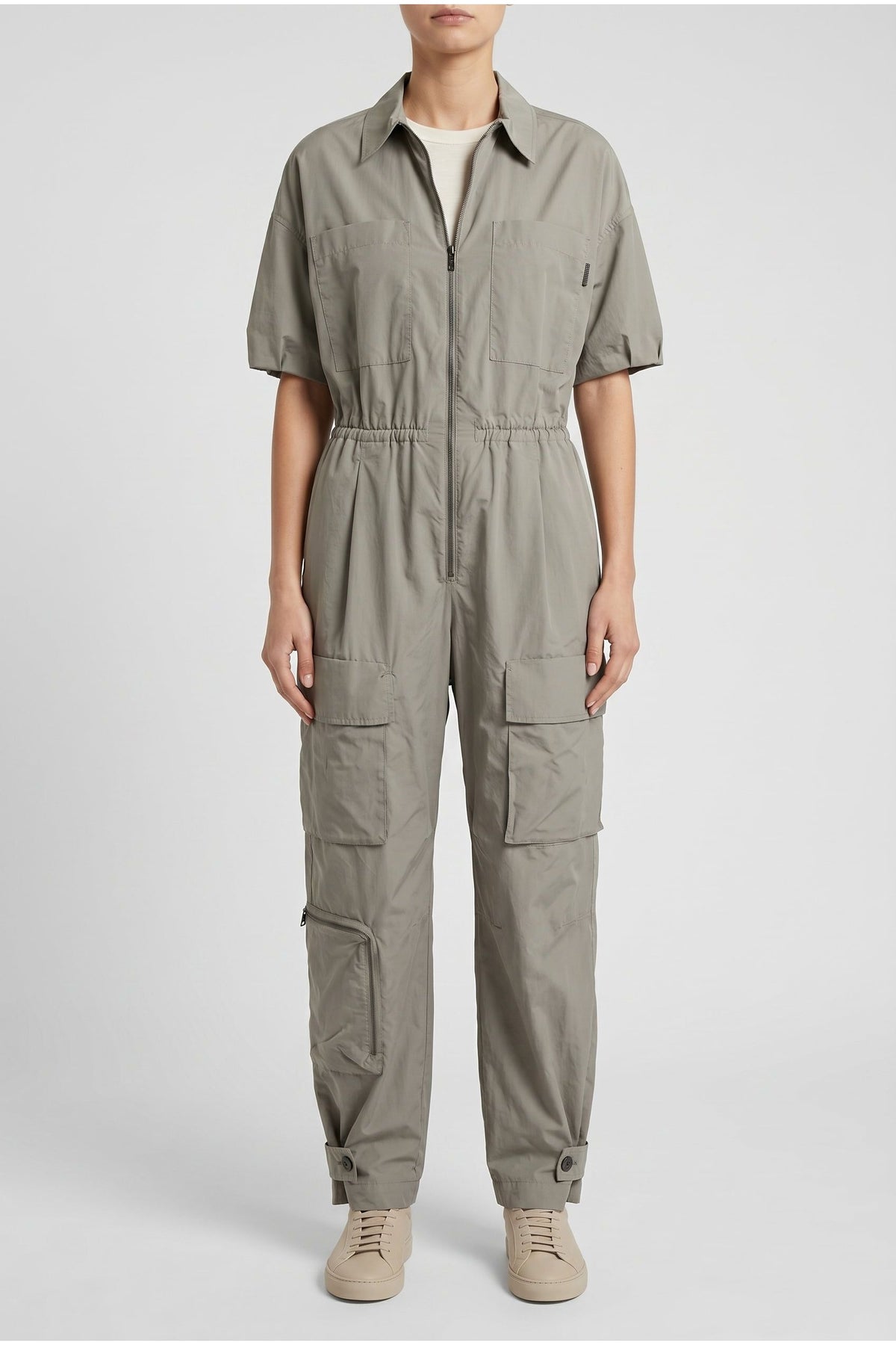 Women's Light Grey Relaxed Jumpsuit