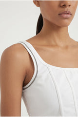 Women's White Fitted Tank Top