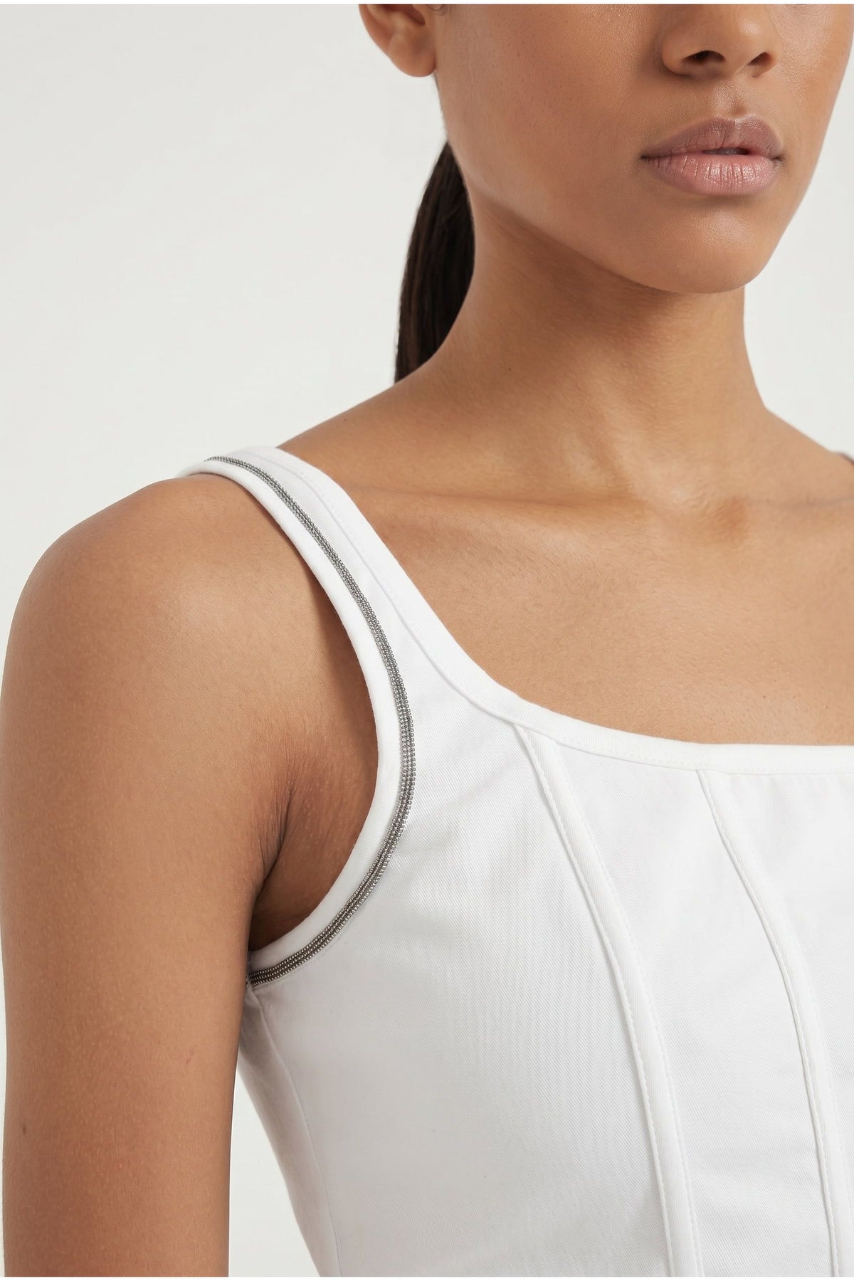 Women's White Fitted Tank Top