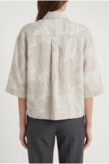 Women's Light Beige Linen Boxy Shirt