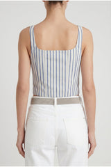 Women's Blue Striped Cotton Top