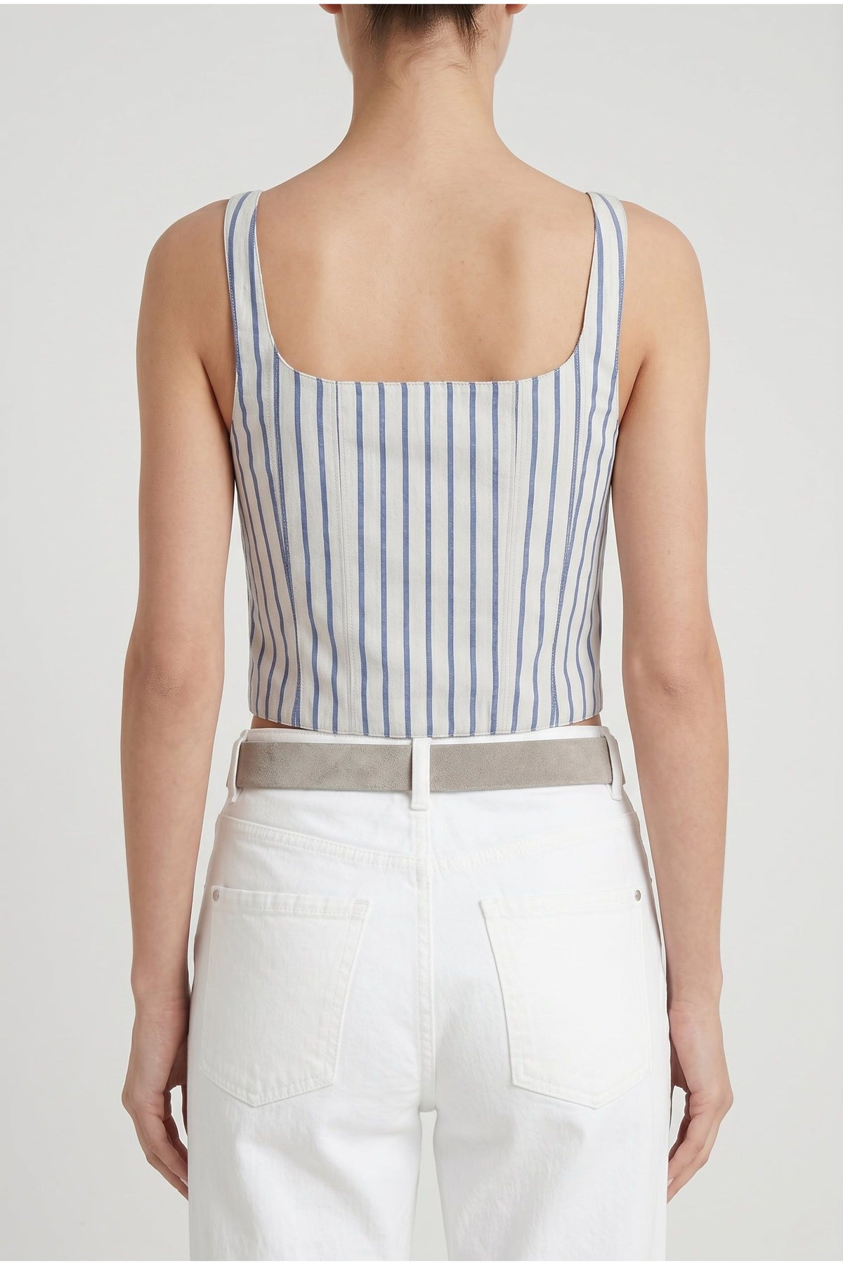 Women's Blue Striped Cotton Top