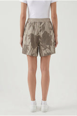 Women's Beige Linen Silk Shorts