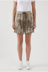 Women's Beige Linen Silk Shorts