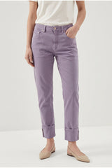 Women's Light Purple Cotton Trousers